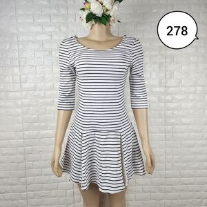 mixblu medium black and white stripe stretch dress